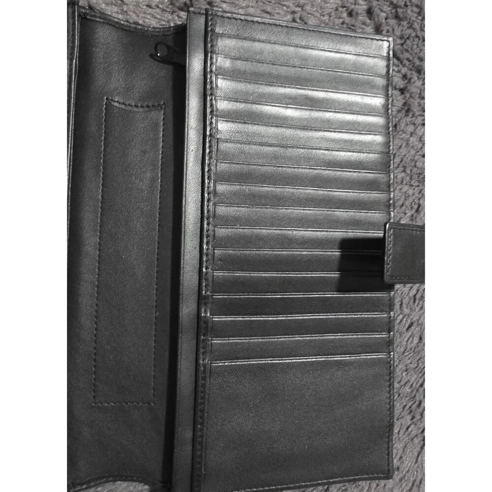 Awesome TUMI Modernist Travel Wallet Passport CardHolder LEATHER Organizer Black